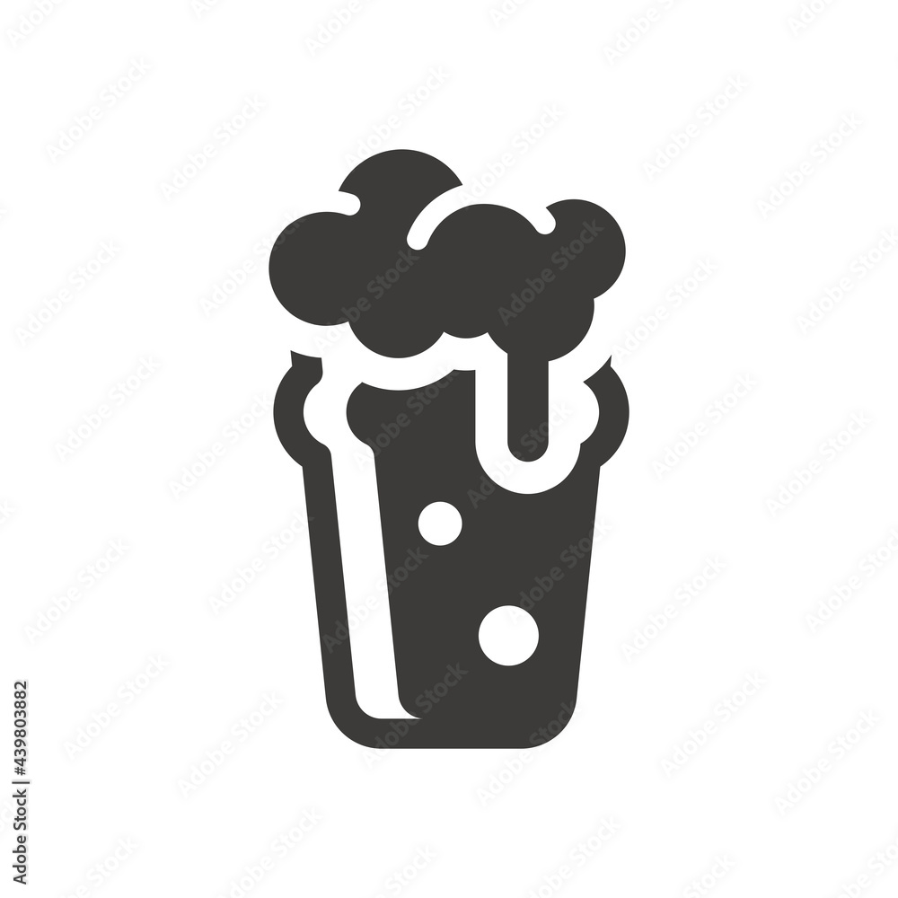 Nonic pint glass black vector icon. Cute beer glass symbol with foam and bubbles. Nonic pint glass black vector icon. Cute beer glass symbol with foam and bubbles.