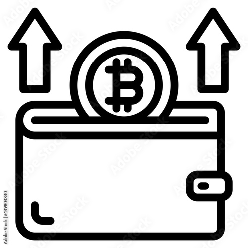 bitcoin outline style icon