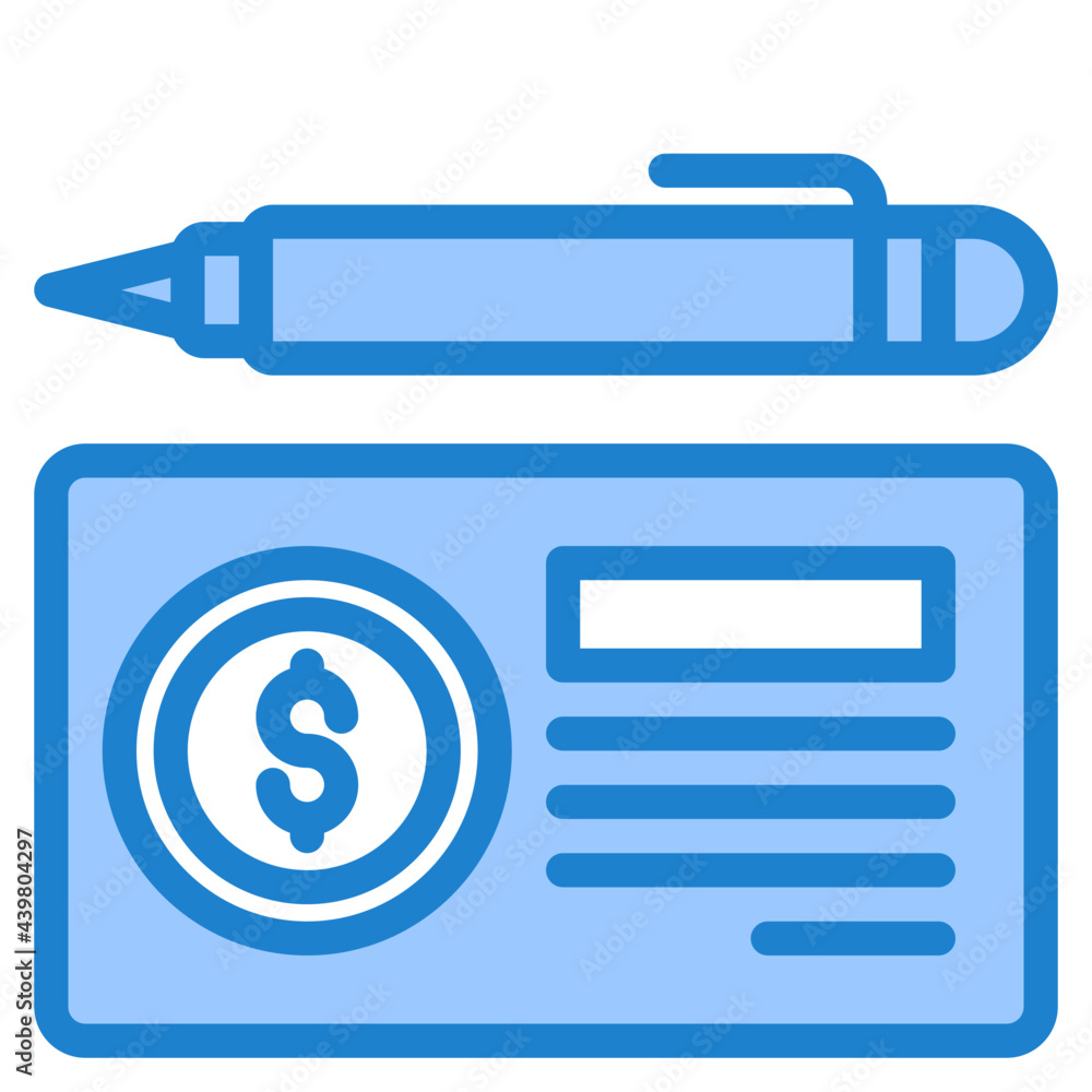 cheque blue style icon cheque blue style icon