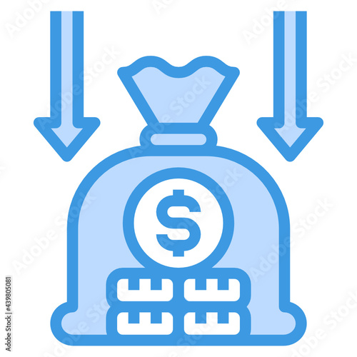 Income blue outline icon