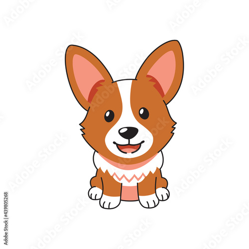 Cartoon character cute corgi dog for design.