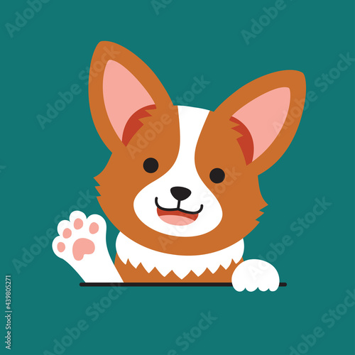 Vector cartoon character cute corgi dog for design.