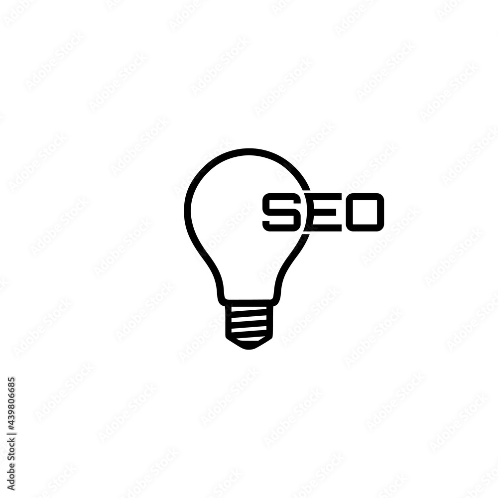 SEO idea icon isolated on white background SEO idea icon isolated on white background