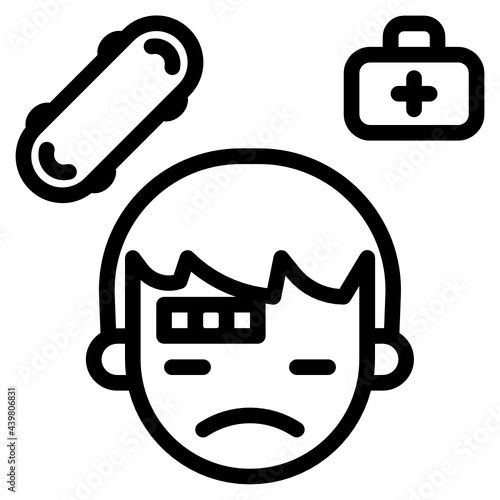 Boy got injured from skating icon