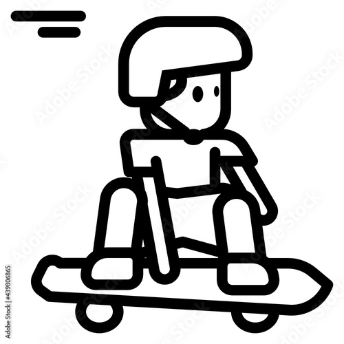 skateboarding boy icon