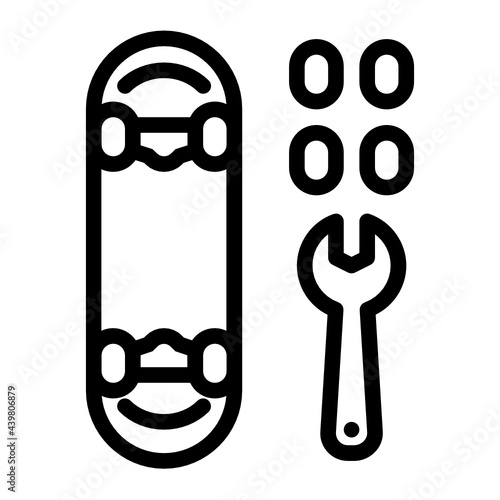 Skateboard custom and repair service icon