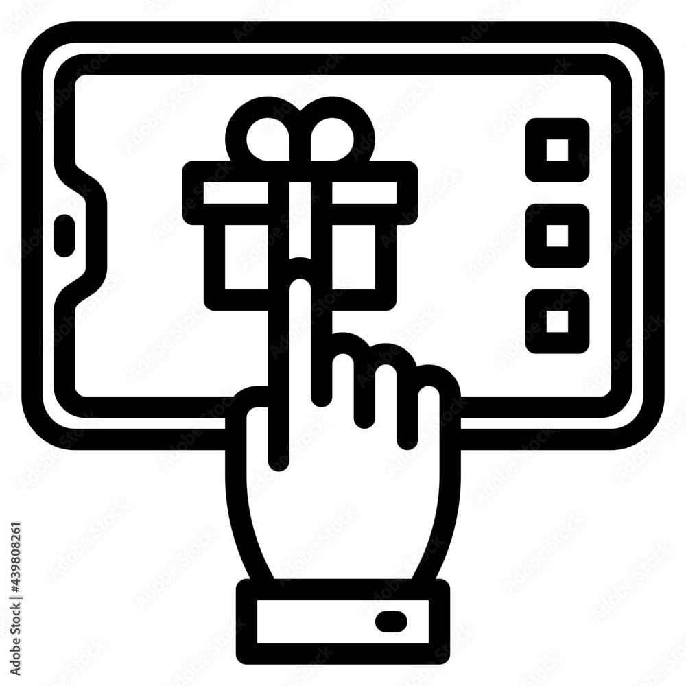 Gift outline style icon Gift outline style icon
