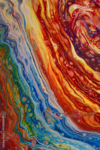 Abstract painting using colourful  acrylic paint