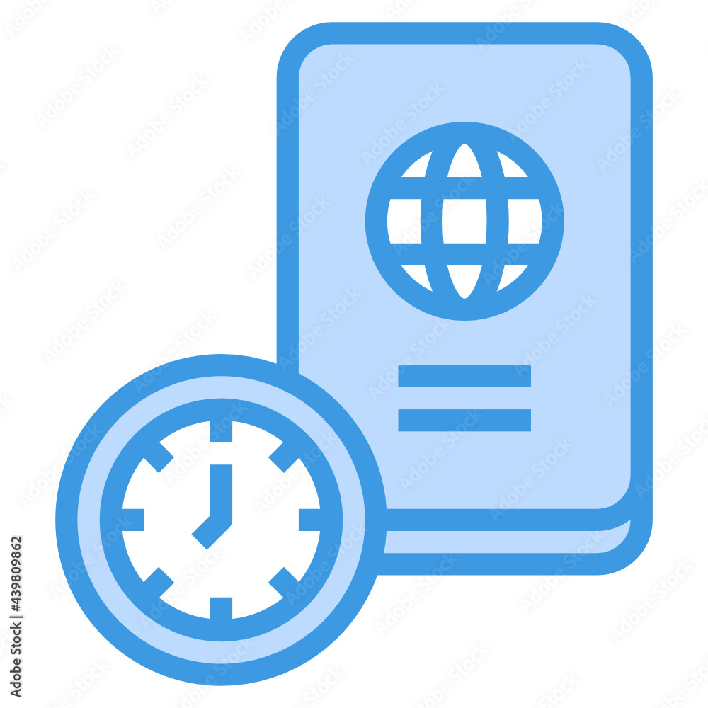 Obraz premium Passport blue outline icon