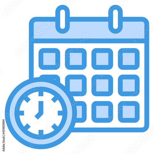 Calendar blue outline icon