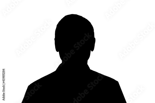 Unknown male person silhouette isolated on white background photo