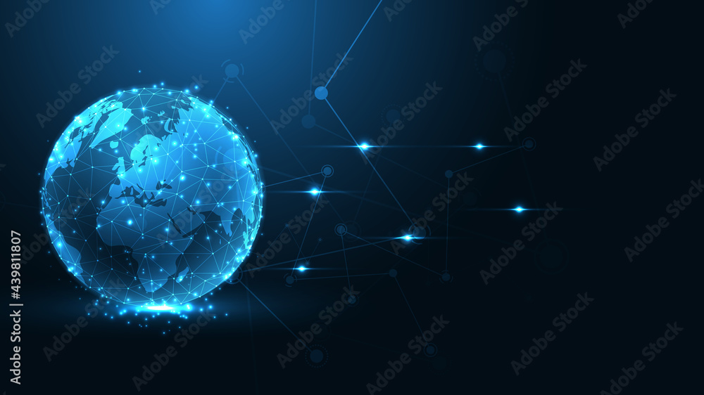 Global network connection World map abstract technology background global business innovation concept Global network connection World map abstract technology background global business innovation concept