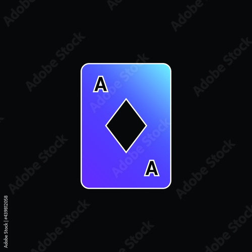 Ace Of Diamonds blue gradient vector icon