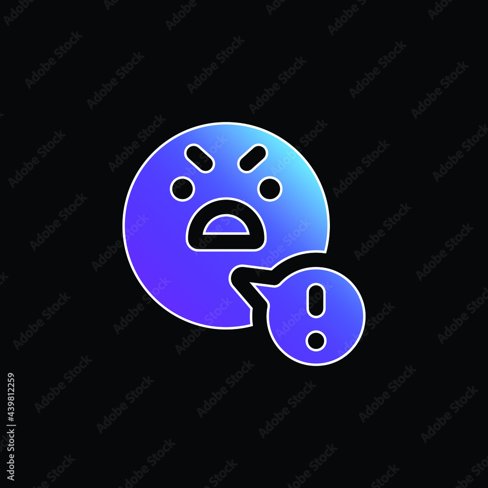 Fototapeta premium Angry blue gradient vector icon