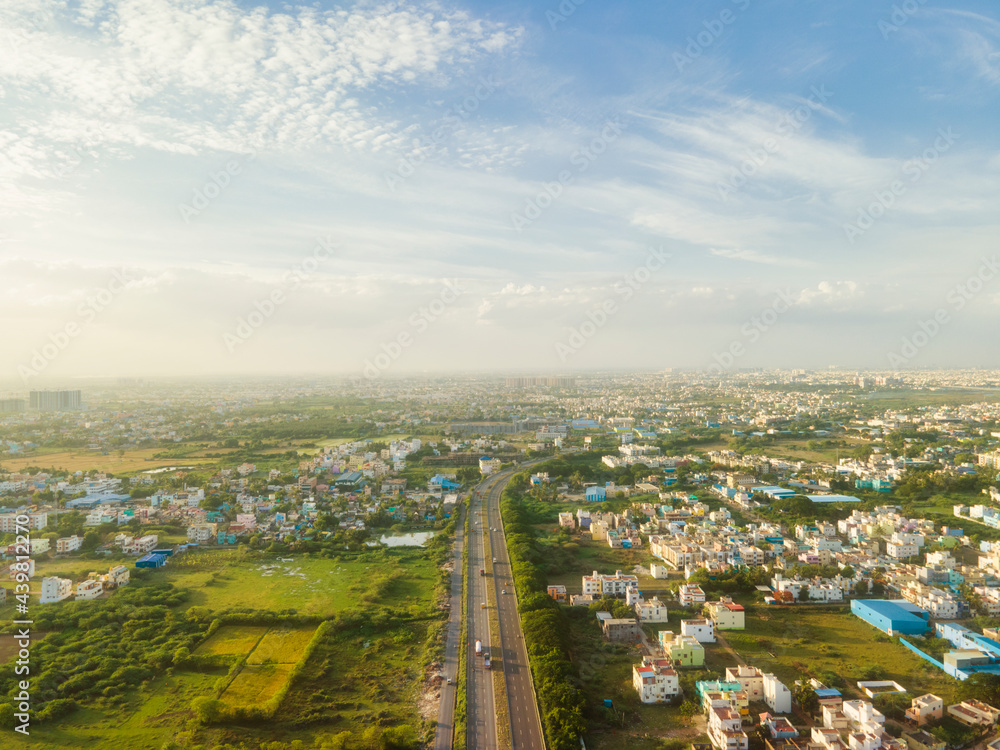 Chennai city aerial view
