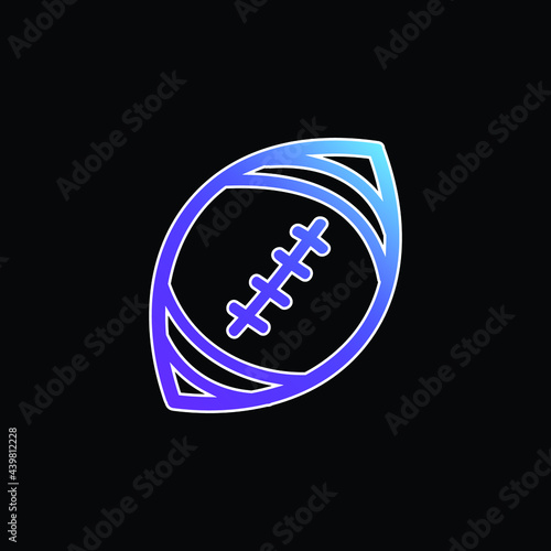 American Football Ball Hand Drawn Outline blue gradient vector icon