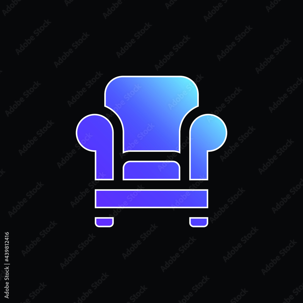 Armchair blue gradient vector icon Armchair blue gradient vector icon