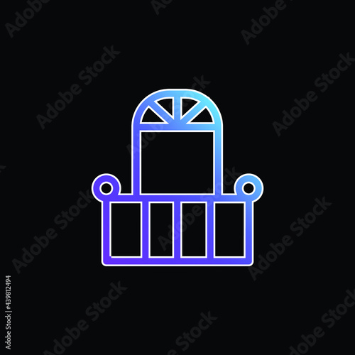 Balcony And Door blue gradient vector icon