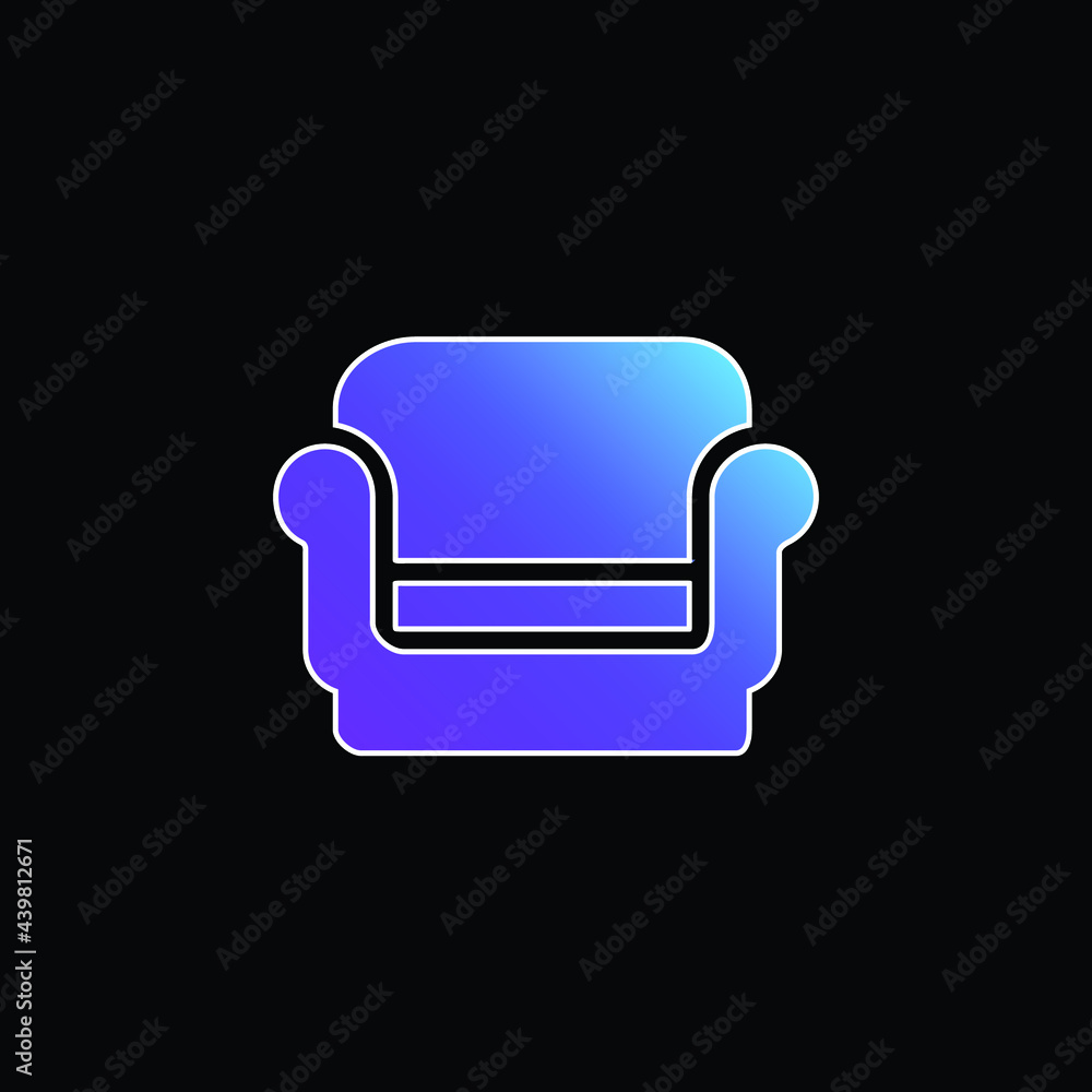Armchair blue gradient vector icon Armchair blue gradient vector icon