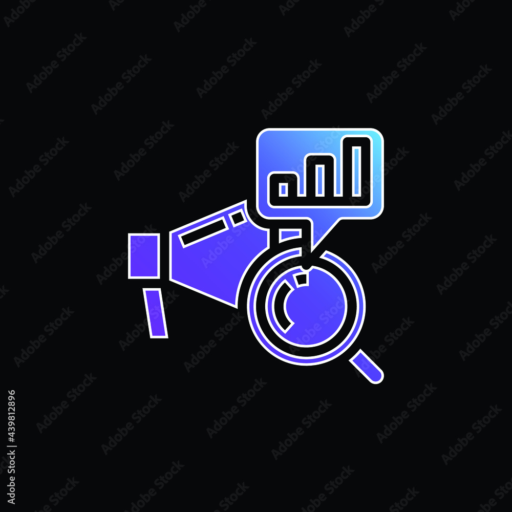 Analysis blue gradient vector icon Analysis blue gradient vector icon