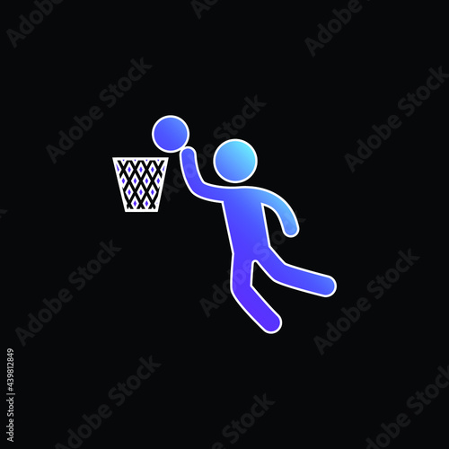 Basketball Player Scoring blue gradient vector icon