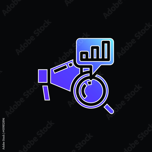 Analysis blue gradient vector icon