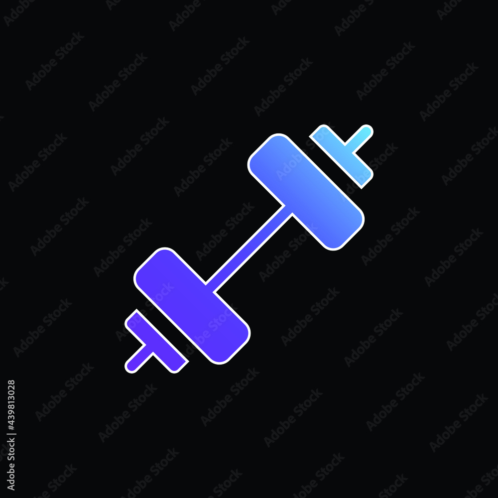 Barbell blue gradient vector icon