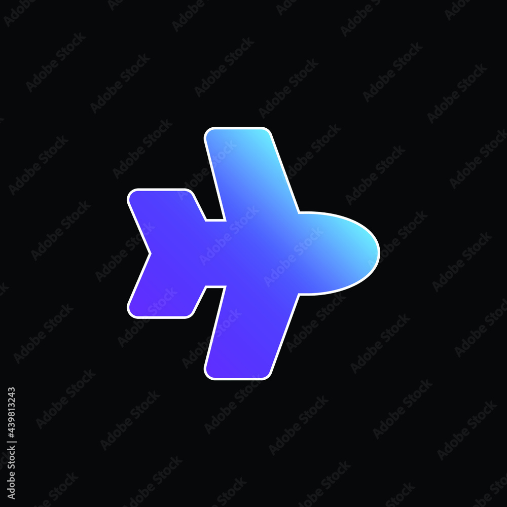 Obraz premium Airplane blue gradient vector icon