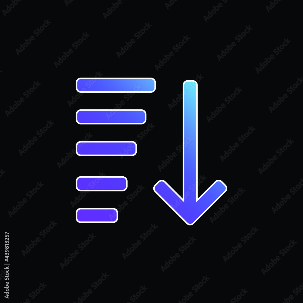 Ascending Sort blue gradient vector icon Ascending Sort blue gradient vector icon