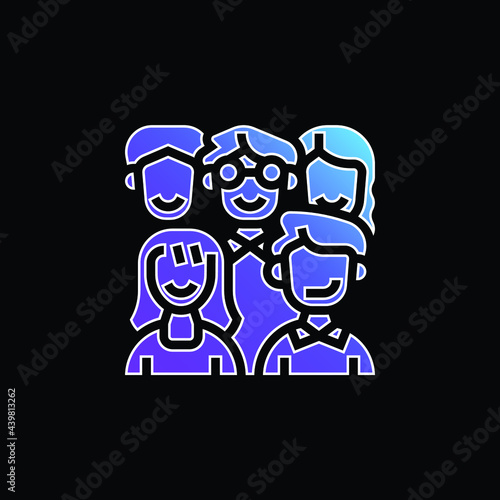 Ancestors blue gradient vector icon