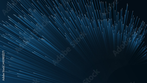 Abstract background. Lines composed of glowing on black vector background