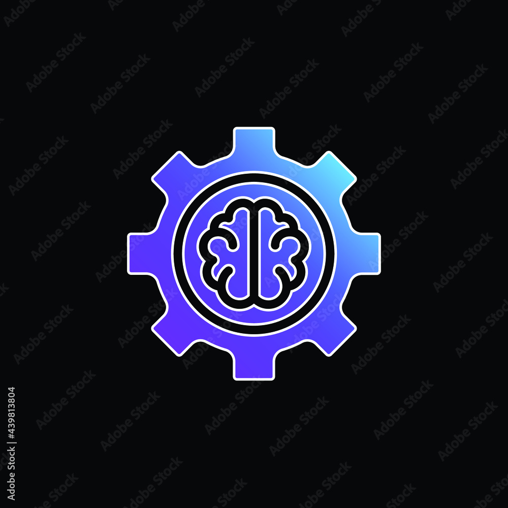 Artificial Intelligence blue gradient vector icon Artificial Intelligence blue gradient vector icon