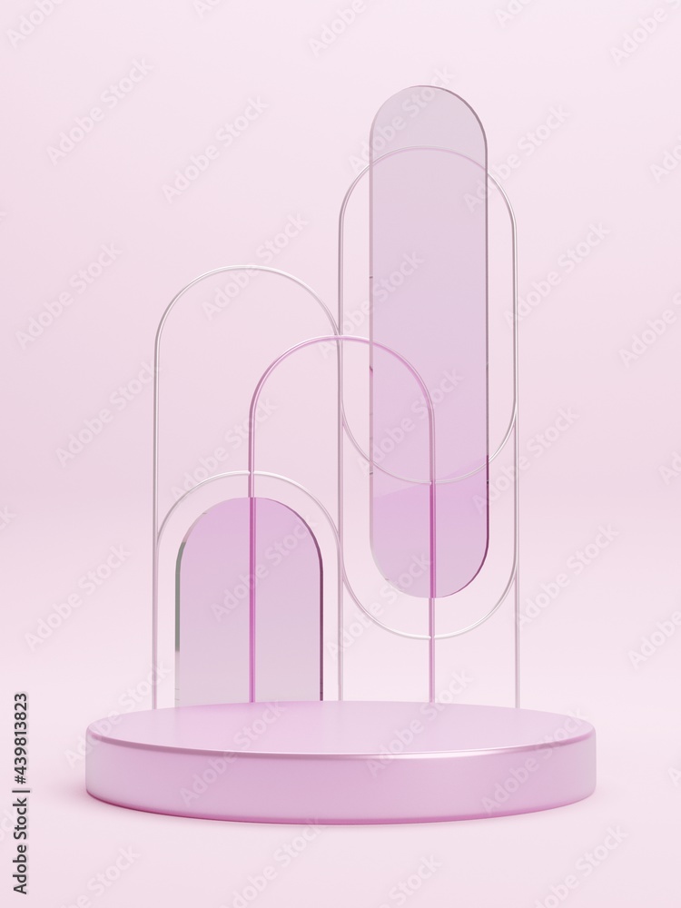 Abstract geometric blank empty space minimal product cosmetic advertising luxury cylinder platform podiums stand show display mock up. pastel colour background studio. 3d rendering.
