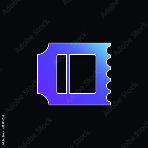 American Football Game Ticket blue gradient vector icon