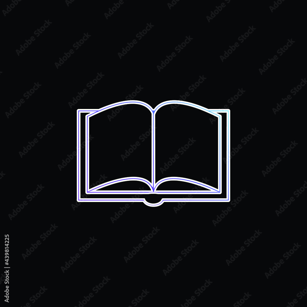 Book Opened Outline From Top View blue gradient vector icon Book Opened Outline From Top View blue gradient vector icon