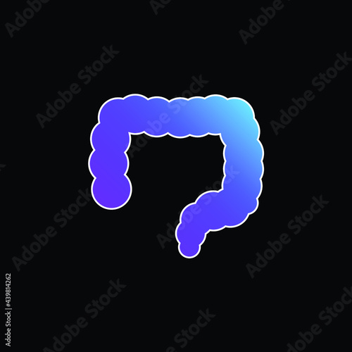 Big Intestines blue gradient vector icon