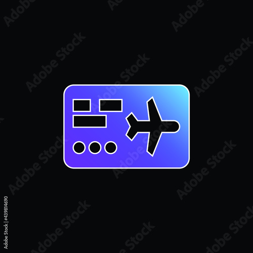 Boarding Pass blue gradient vector icon