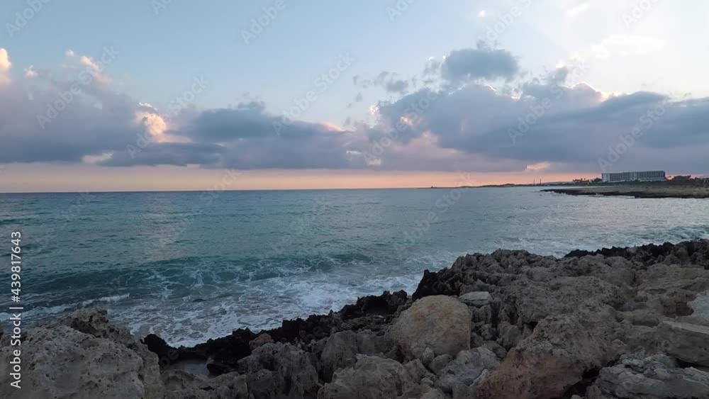 Mediterranean sea at sunset near Nissi beach in Ayia Napa on the island of Cyprus Mediterranean sea at sunset near Nissi beach in Ayia Napa on the island of Cyprus