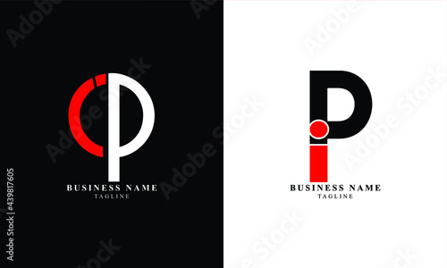 IP, PI, Abstract initial monogram letter alphabet logo design