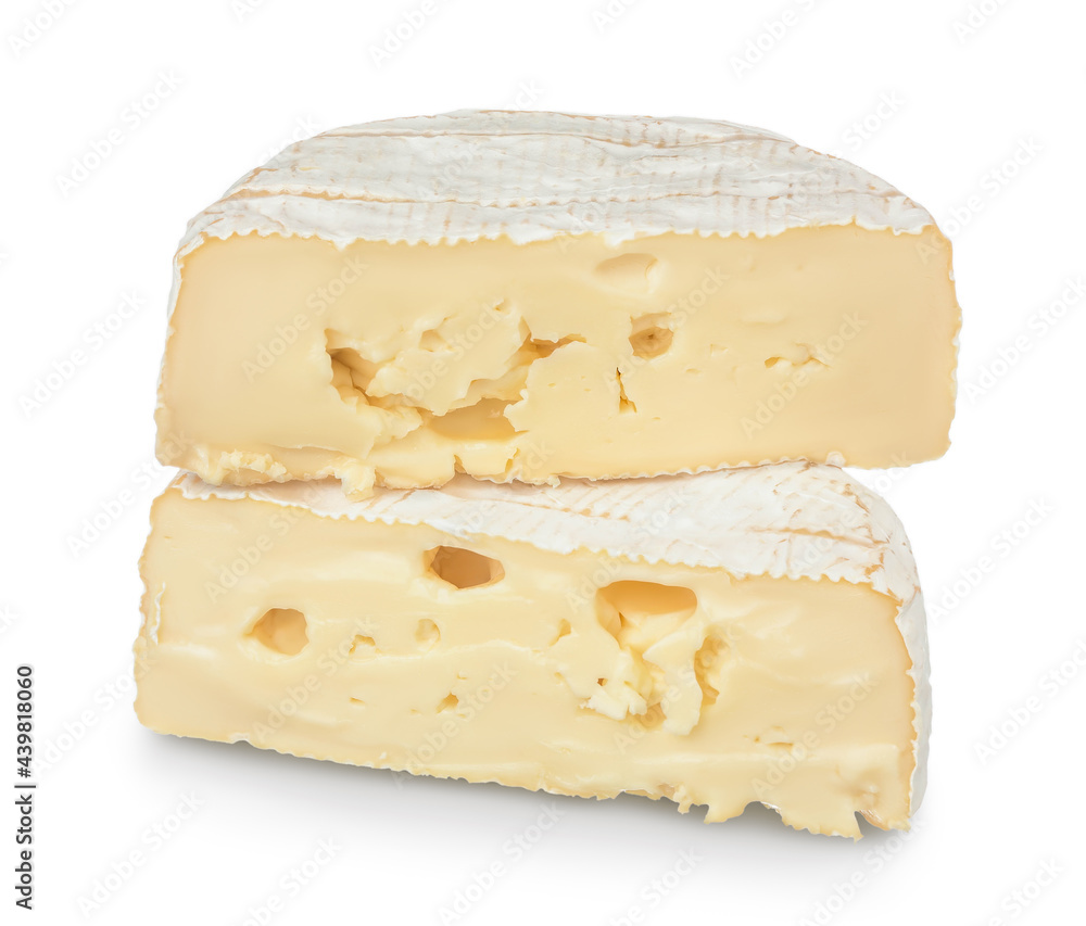 Camembert cheese isolated on white background with clipping path and full depth of field Camembert cheese isolated on white background with clipping path and full depth of field