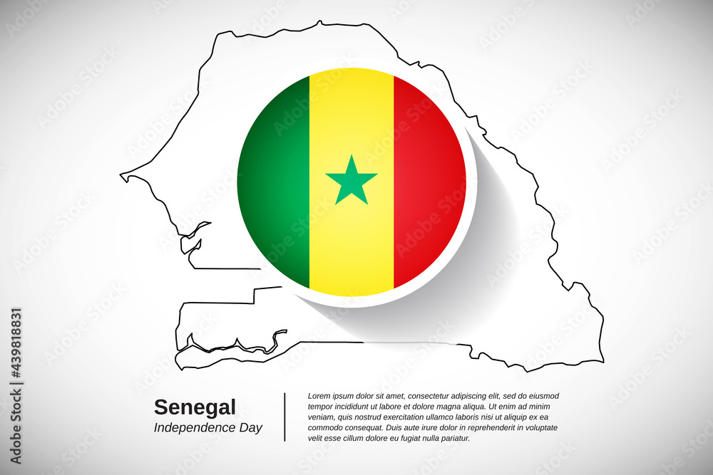 Independence Day Of Senegal Creative Country Flag Of Senegal With