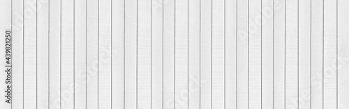 Panorama of New white vintage wooden wall pattern and seamless background