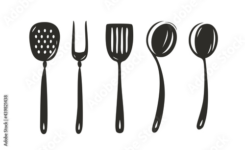 Kitchen tools set. Cooking food concept vector illustration