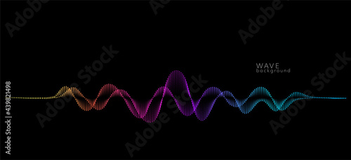 Vector background with color abstract wave dots