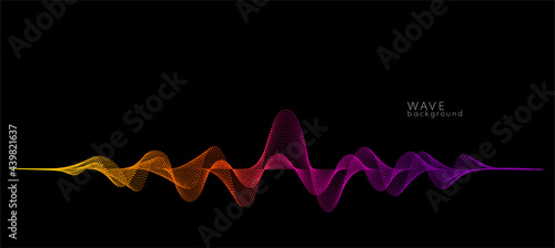 Vector background with color abstract wave dots