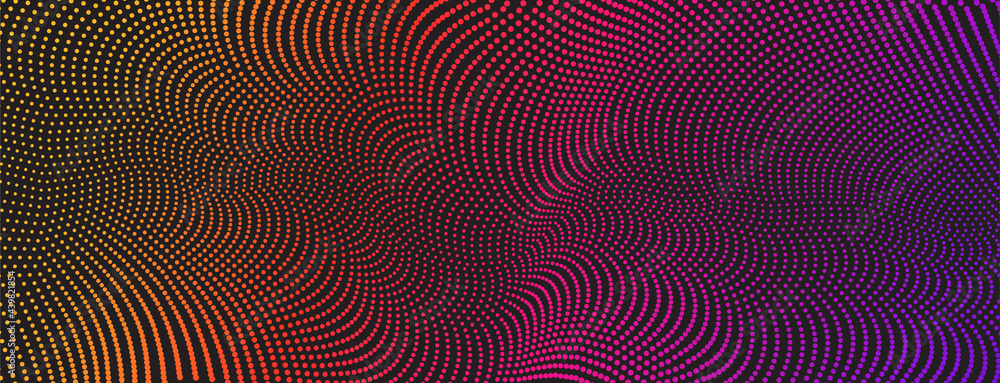 Fototapeta premium Vector background with color abstract wave dots