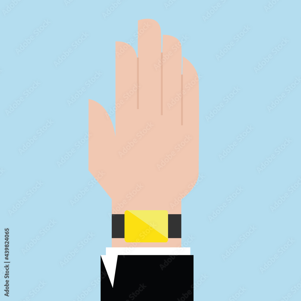 Fototapeta premium Business hand and digital yellow watch,vector design