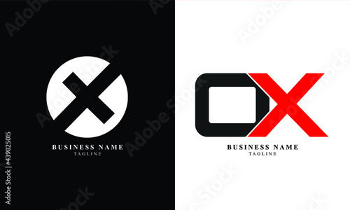 OX, XO, Abstract initial monogram letter alphabet logo design