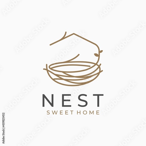 Nest logo design, Home vector template design