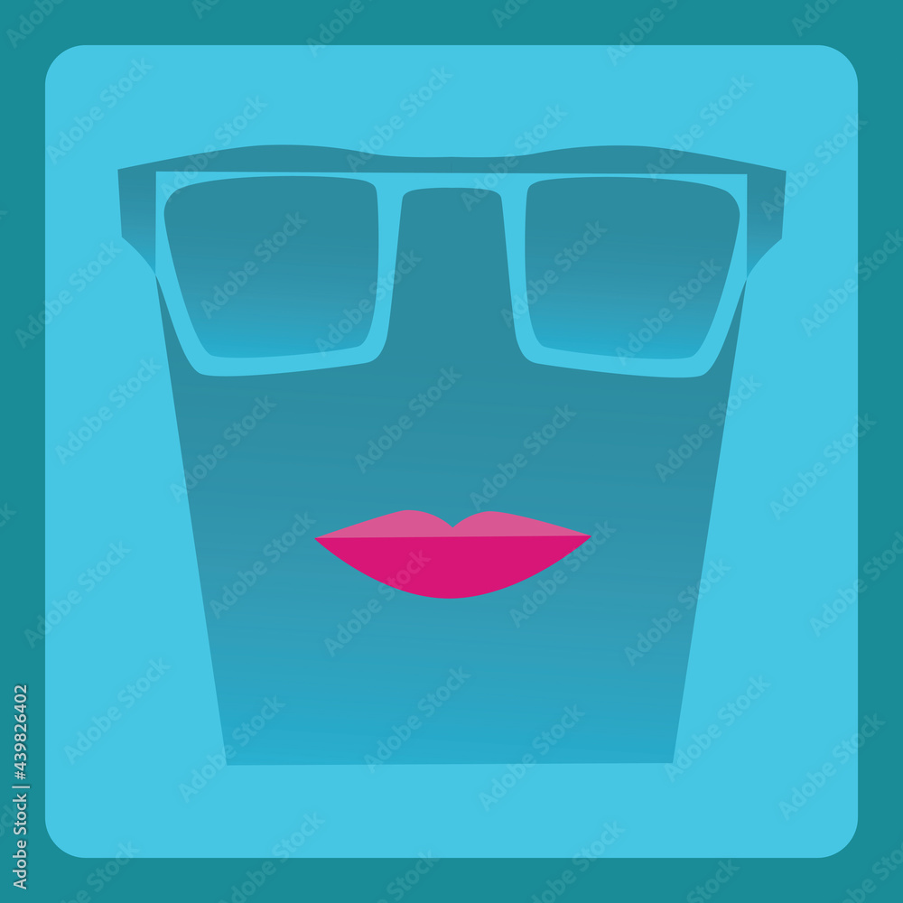 Modern sexy pink lipstick and sun glasses flat icon with shadow effect,vector design Modern sexy pink lipstick and sun glasses flat icon with shadow effect,vector design